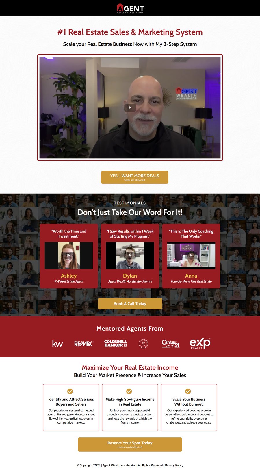 Agent Wealth Accelerator appointment funnel