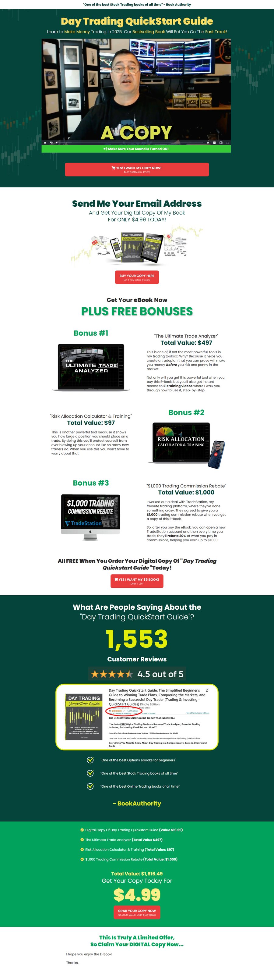 Backpack Trader day-trading guide funnel page